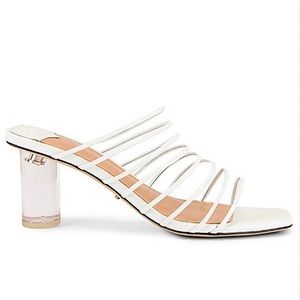 Tony Bianco Suri white strappy sandals with clear heel